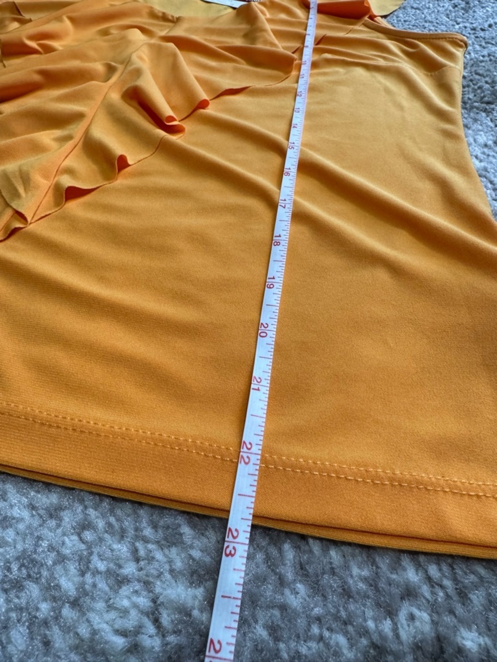 Sleeveless Ruffle V-Neck Camisole - Orange π-size medium - Picture 7 of 7